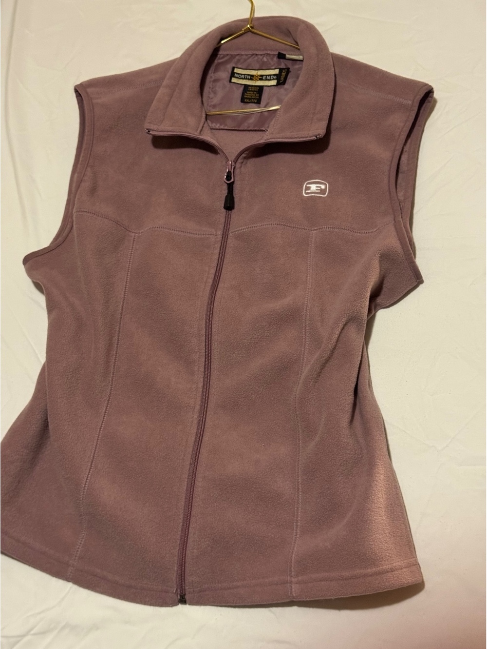 North End Dusty Mauve Pink Fleece Full Zip Vest Jacket Size XL